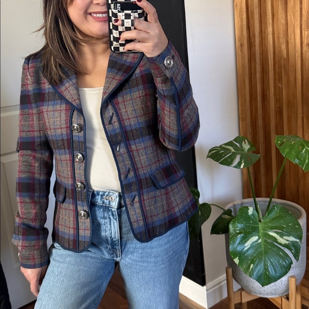 Vintage Tribal Wool Blend Double Breasted Regal Blazer. Size 2